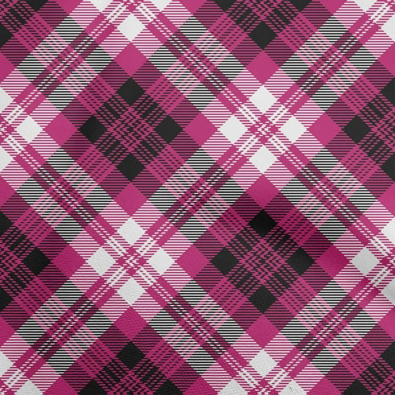 oneOone Cotton Cambric Magenta Fabric Tartan Craft Projects Decor Fabric Printed By The Yard 56 Inch Wide