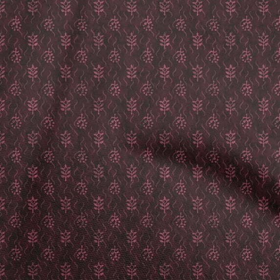 oneOone Cotton Cambric Maroon Fabric Abstract Craft Projects Decor Fabric Printed By The Yard 42 Inch Wide