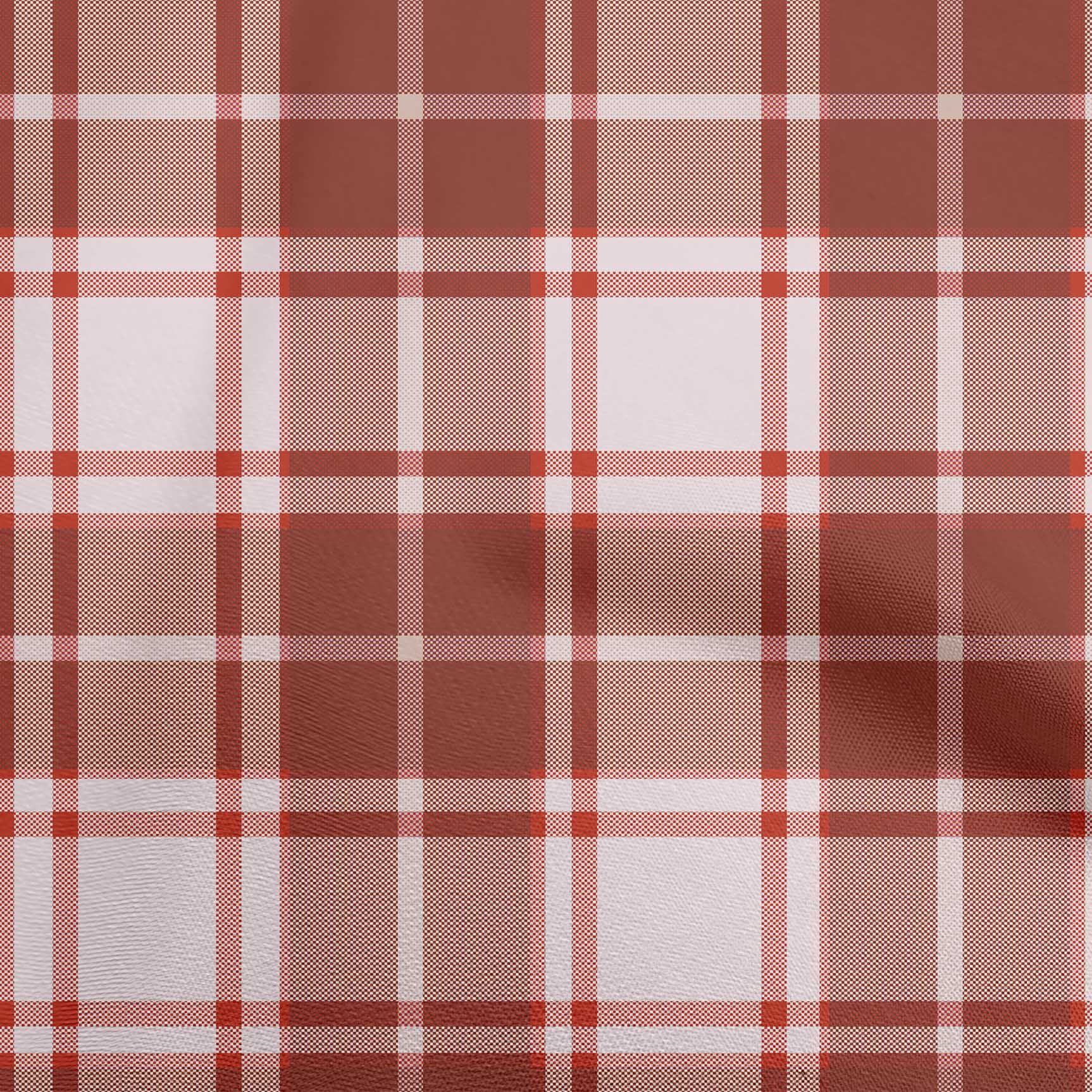 oneOone Cotton Cambric Maroon Fabric Check Plaid Craft Projects Decor Fabric Printed By The Yard 42 Inch Wide