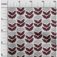 thumbnail image 1 of oneOone Cotton Cambric Maroon Fabric Leaves & Floral Block Craft Projects Decor Fabric Printed By The Yard 56 Inches Wide, 1 of 4