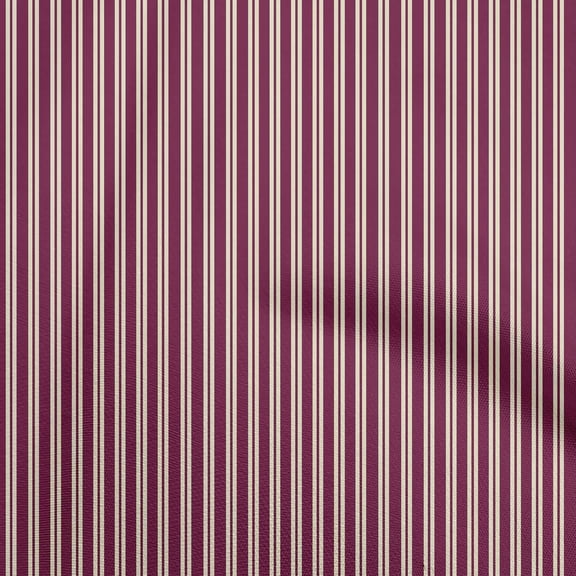 oneOone Cotton Cambric Maroon Fabric Stripes Dress Material Fabric Print Fabric By The Yard 42 Inch Wide