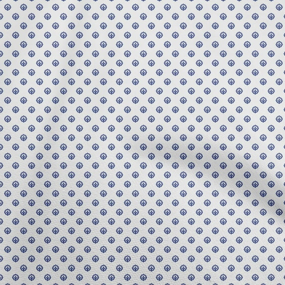 oneOone Cotton Cambric Medium Blue Fabric Block Dress Material Fabric Print Fabric By The Yard 42 Inch Wide-S2