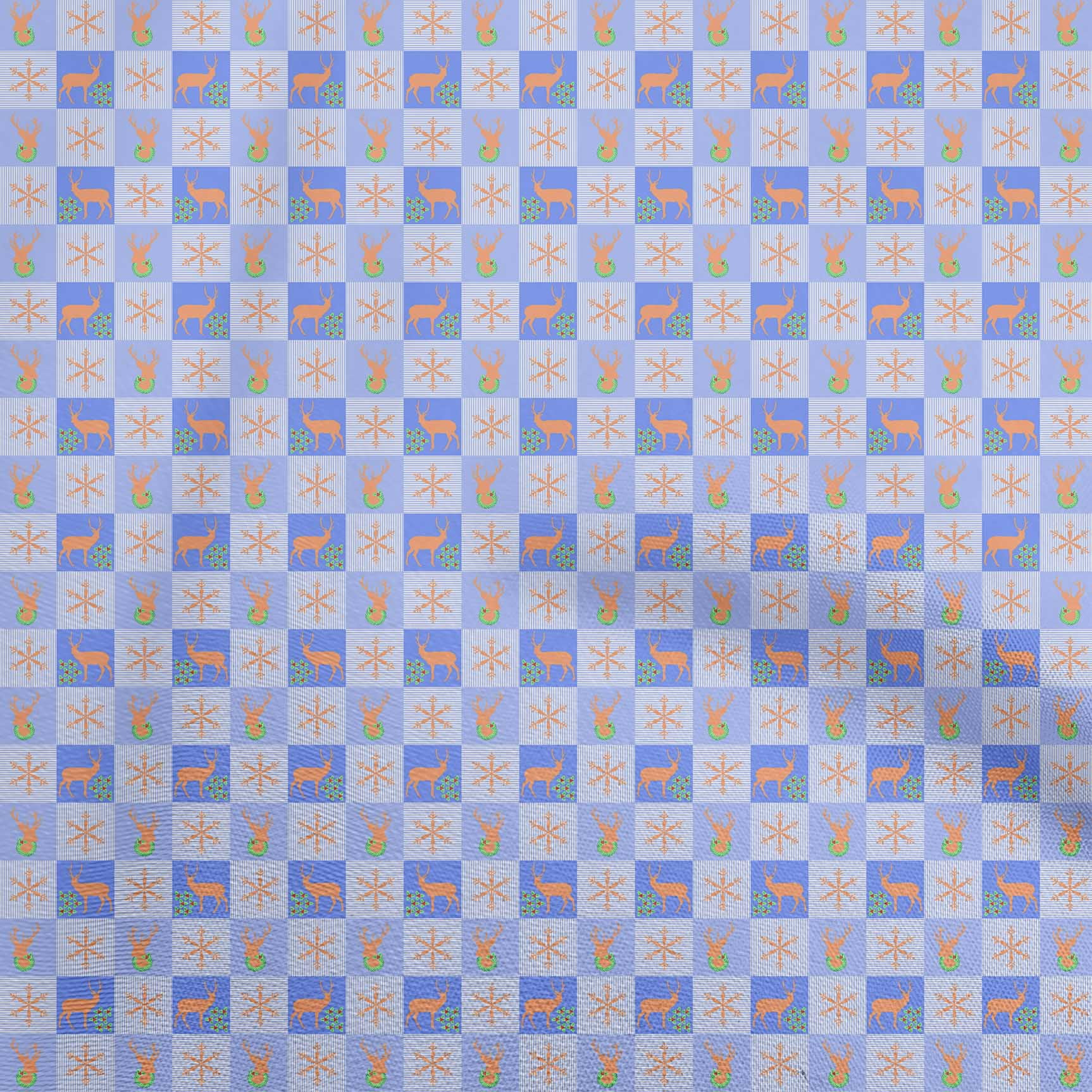 oneOone Cotton Cambric Medium Blue Fabric Christmas Quilting Supplies Print Sewing Fabric By The Yard 56 Inch Wide