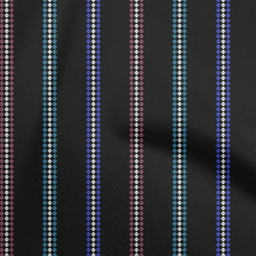 oneOone Cotton Cambric Medium Blue Fabric Geometrical Stripes Sewing Material Print Fabric By The Yard 56 Inch Wide