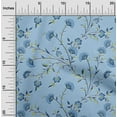 thumbnail image 1 of oneOone Cotton Cambric Medium Blue Fabric Leaves & Flower Floral Sewing Material Print Fabric By The Yard 56 Inch Wide, 1 of 4