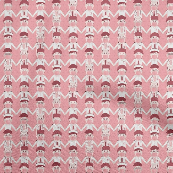 oneOone Cotton Cambric Medium Pink Fabric Medical Sewing Fabric By The Yard Printed Diy Clothing Sewing Supplies 42 Inch Wide