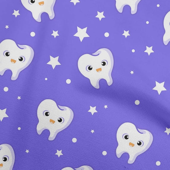 oneOone Cotton Cambric Medium Purple Fabric Teeth Diy Clothing Quilting Fabric Print Fabric By Yard 42 Inch Wide