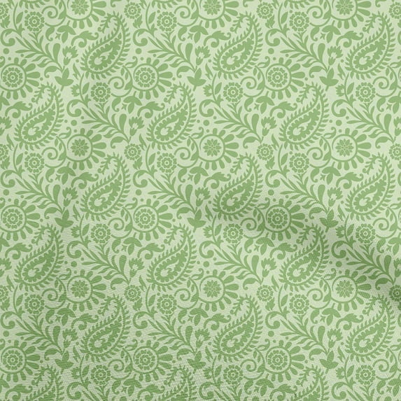 oneOone Cotton Cambric Mint Fabric Paisleys Diy Clothing Quilting Fabric Print Fabric By Yard 56 Inch Wide-8U