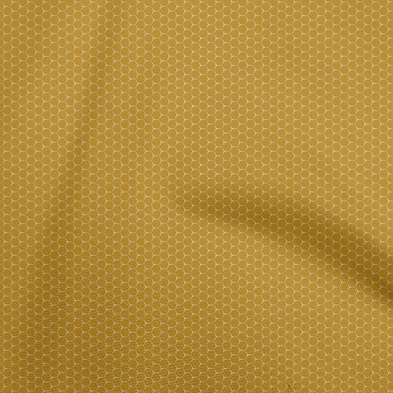 oneOone Cotton Cambric Mustard Yellow Fabric Geometric Sewing Fabric By The Yard Printed Diy Clothing Sewing Supplies 42 Inch Wide