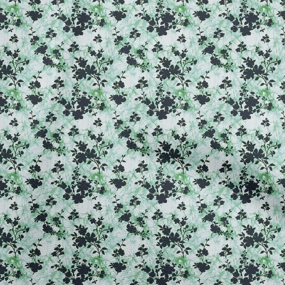 oneOone Cotton Cambric Navy Blue Fabric Florals Sewing Fabric By The Yard Printed Diy Clothing Sewing Supplies 56 Inch Wide