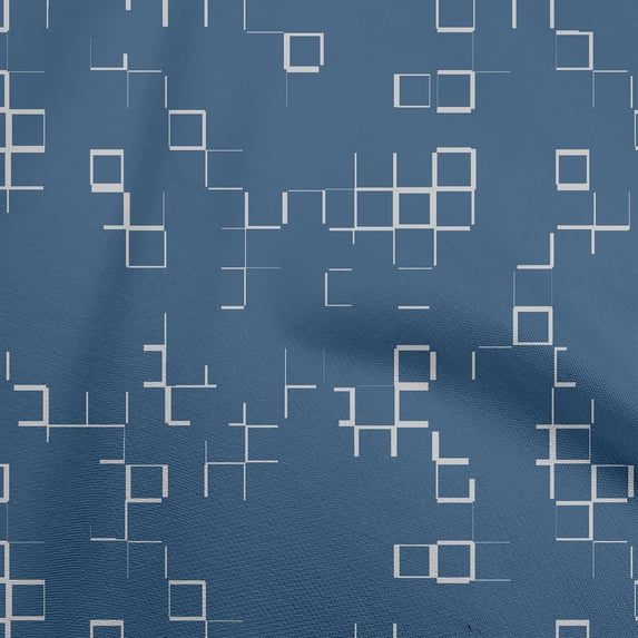 oneOone Cotton Cambric Navy Blue Fabric Geometric Sewing Fabric By The Yard Printed Diy Clothing Sewing Supplies 56 Inch Wide