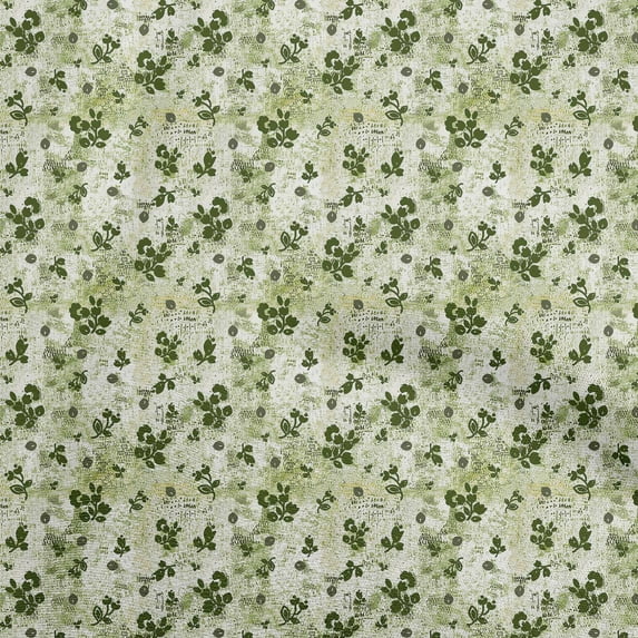 oneOone Cotton Cambric Olive Green Fabric Floral & Greenery Dress Material Fabric Print Fabric By The Yard 42 Inch Wide-BW