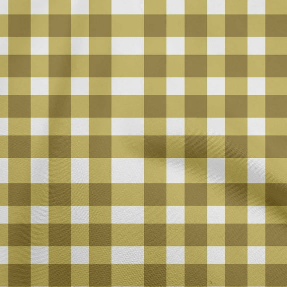 oneOone Cotton Cambric Olive Green Fabric Gingham Check Sewing Fabric By The Yard Printed Diy Clothing Sewing Supplies 42 Inch Wide