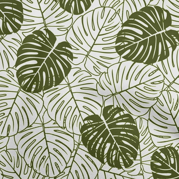 oneOone Cotton Cambric Olive Green Fabric Tropical Quilting Supplies Print Sewing Fabric By The Yard 42 Inch Wide