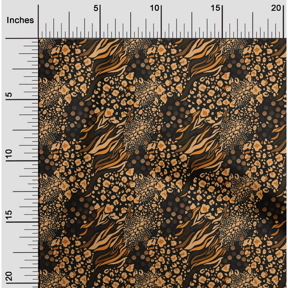 oneOone Cotton Cambric Orange Fabric Animal Skin Dress Material Fabric Print Fabric By The Yard 56 Inch Wide-266