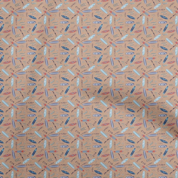 oneOone Cotton Cambric Peach Fabric Beach Dress Material Fabric Print Fabric By The Yard 56 Inch Wide