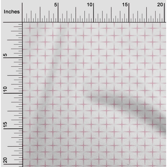 oneOone Cotton Cambric Pink Fabric Geometric Check Sewing Craft Projects Fabric Prints by Yard 56 Inch Wide
