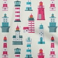 thumbnail image 1 of oneOone Cotton Cambric Pink Fabric Sea Lighthouse Sewing Material Print Fabric By The Yard 56 Inch Wide, 1 of 6