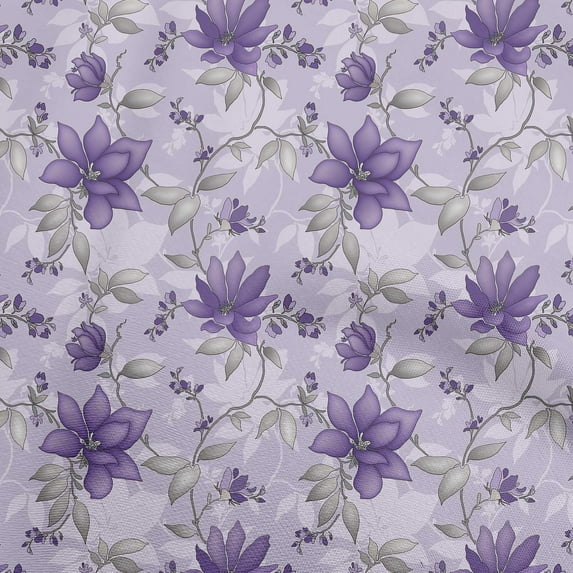 oneOone Cotton Cambric Purple Fabric Floral Retro Quilting Supplies Print Sewing Fabric By The Yard 56 Inch Wide