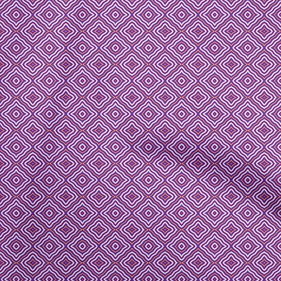 oneOone Cotton Cambric Purple Fabric Geometric Diy Clothing Quilting Fabric Print Fabric By Yard 56 Inch Wide