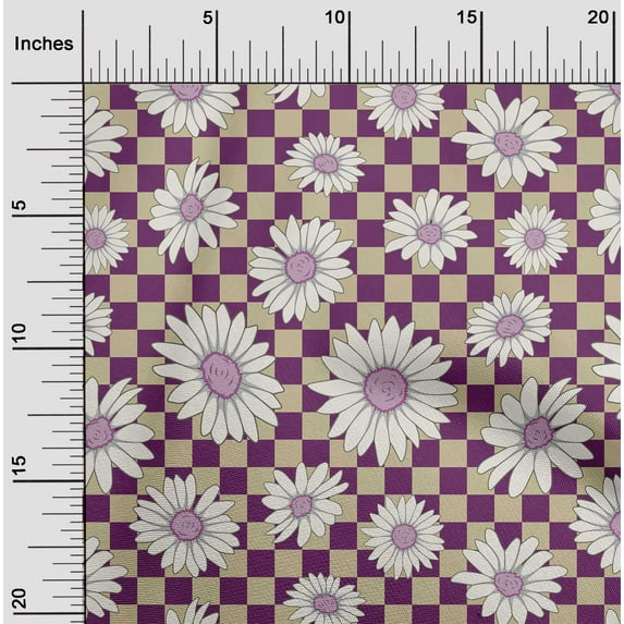 oneOone Cotton Cambric Purple Fabric Sunflower Floral Sewing Fabric By The Yard Printed Diy Clothing Sewing Supplies 42 Inch Wide