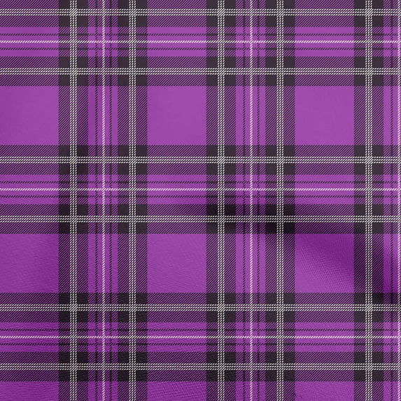 oneOone Cotton Cambric Purple Fabric Tartan Sewing Craft Projects Fabric Prints By Yard 42 Inch Wide