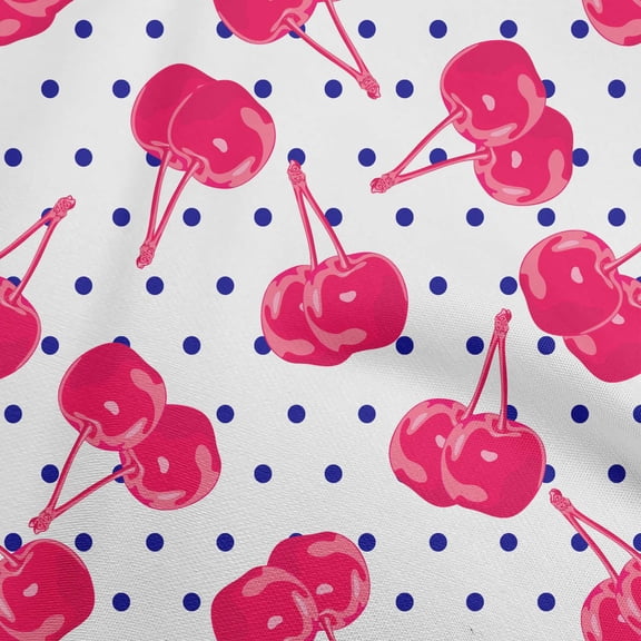 oneOone Cotton Cambric Red Fabric Cherry Sewing Material Print Fabric By The Yard 42 Inch Wide