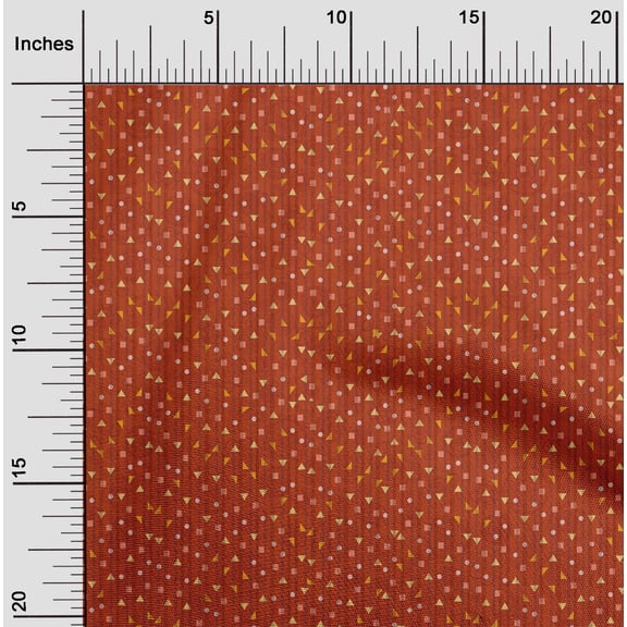oneOone Cotton Cambric Red Fabric Geometric Texture Sewing Material Print Fabric By The Yard 42 Inch Wide