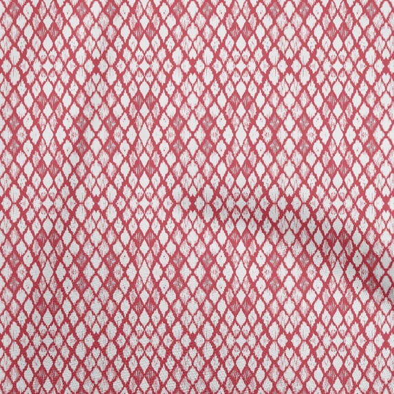 oneOone Cotton Cambric Red Fabric Ikat Sewing Craft Projects Fabric Prints By Yard 56 Inch Wide