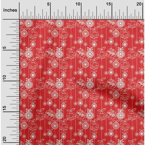 oneOone Cotton Cambric Red Fabric Merry Christmas Fabric For Sewing Printed Craft Fabric By The Yard 42 Inch Wide