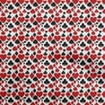 thumbnail image 1 of oneOone Cotton Cambric Red Fabric Poker Card Quilting Supplies Print Sewing Fabric By The Yard 42 Inch Wide, 1 of 4