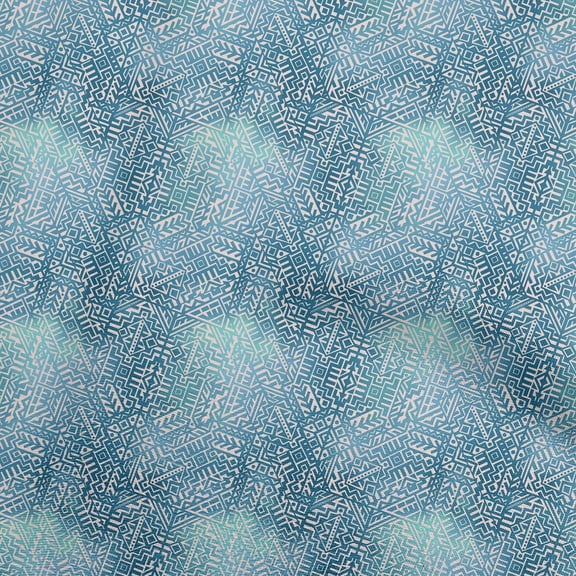 oneOone Cotton Cambric Royal Blue Fabric Abstract Dress Material Fabric Print Fabric By The Yard 56 Inch Wide