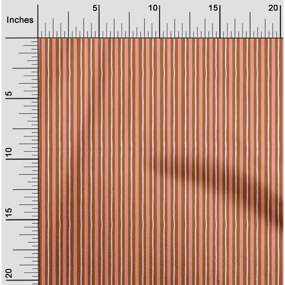 oneOone Cotton Cambric Rust Brown Fabric Stripe Block Sewing Craft Projects Fabric Prints By Yard 56 Inch Wide