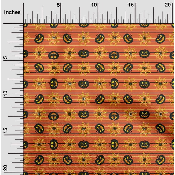 oneOone Cotton Cambric Rust Fabric Halloween Quilting Supplies Print Sewing Fabric By The Yard 56 Inch Wide