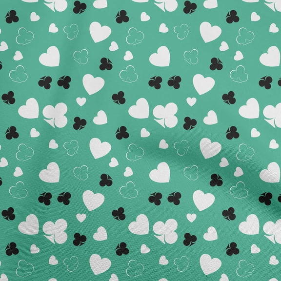 oneOone Cotton Cambric Sea Green Fabric Poker Card Craft Projects Decor Fabric Printed By The Yard 42 Inch Wide