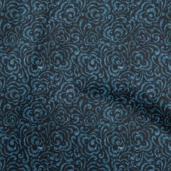 oneOone Cotton Cambric Teal Blue Fabric Aian Batik Dress Material Fabric Print Fabric By The Yard 42 Inch Wide