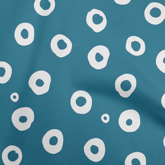 oneOone Cotton Cambric Teal Blue Fabric Polka Dress Material Fabric Print Fabric By The Yard 42 Inch Wide-GZ