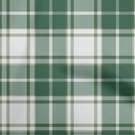 oneOone Cotton Cambric Teal Green Fabric Check Plaid Diy Clothing Quilting Fabric Print Fabric By Yard 56 Inch Wide