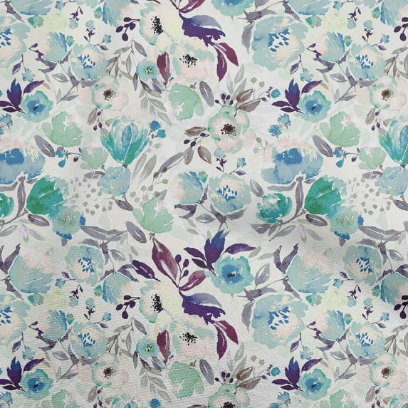 oneOone Cotton Cambric Teal Green Fabric Floral Quilting Supplies Print Sewing Fabric By The Yard 42 Inch Wide-MM
