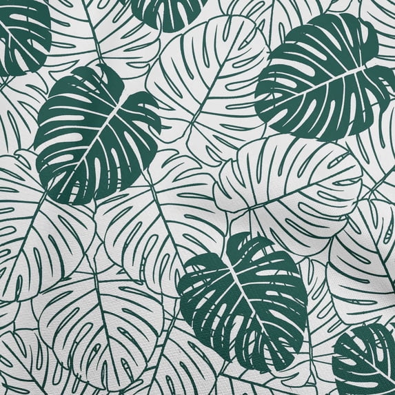 oneOone Cotton Cambric Teal Green Fabric Tropical Craft Projects Decor Fabric Printed By The Yard 42 Inch Wide