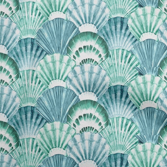 oneOone Cotton Cambric Turquoise Blue Fabric Sea Shells Ocean Dress Material Fabric Print Fabric By The Yard 56 Inch Wide