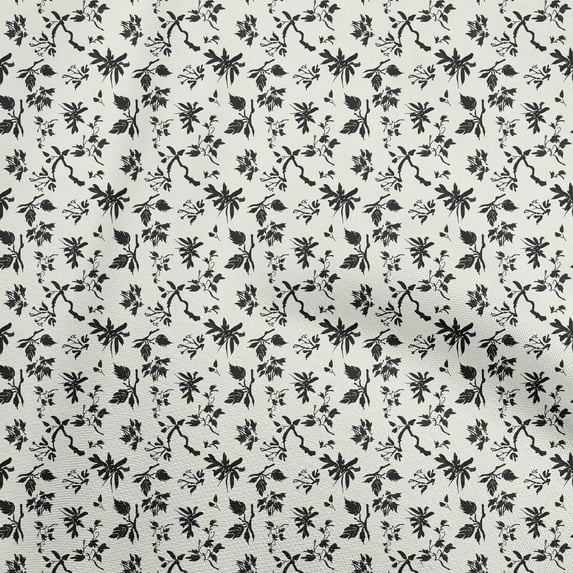 oneOone Cotton Cambric White Fabric Florals Craft Projects Decor Fabric Printed By The Yard 56 Inch Wide