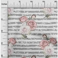 thumbnail image 1 of oneOone Cotton Cambric White Fabric Stripe & Rose Floral Dress Material Fabric Print Fabric By The Yard 56 Inch Wide, 1 of 4