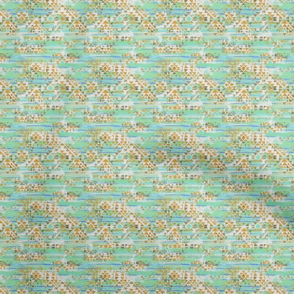 oneOone Cotton Cambric Yellow Fabric Tribal Sewing Fabric By The Yard Printed Diy Clothing Sewing Supplies 42 Inch Wide