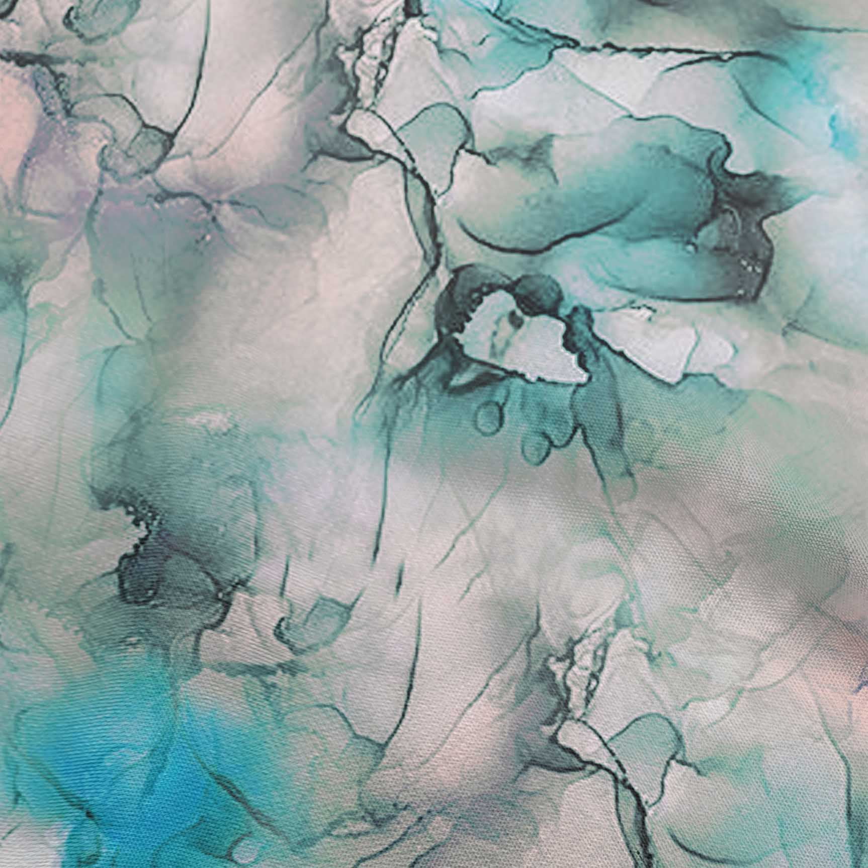 oneOone Cotton Flex Aqua Blue Fabric Abstract Floral Diy Clothing Quilting Fabric Print Fabric By Yard 40 Inch Wide