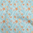 thumbnail image 1 of oneOone Cotton Flex Baby Blue Fabric Beach Seashell Quilting Supplies Print Sewing Fabric By The Yard 40 Inch Wide, 1 of 4