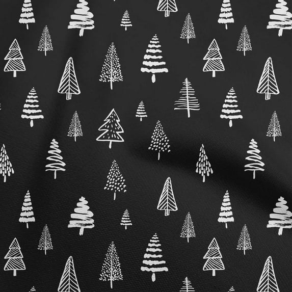 oneOone Cotton Flex Black Fabric Tree Quilting Supplies Print Sewing Fabric By The Yard 40 Inch Wide