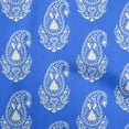 thumbnail image 1 of oneOone Cotton Flex Blue Fabric Asian Paisley Craft Projects Decor Fabric Printed By The Yard 40 Inch Wide, 1 of 1