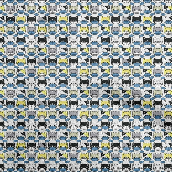 oneOone Cotton Flex Blue Fabric Medical Dress Material Fabric Print Fabric By The Yard 40 Inch Wide