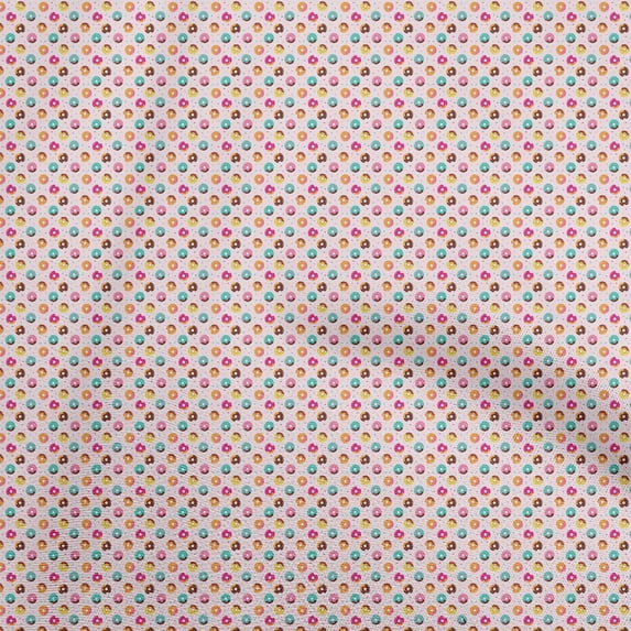 oneOone Cotton Flex Blush Pink Fabric Donuts Sewing Craft Projects Fabric Prints By Yard 40 Inch Wide